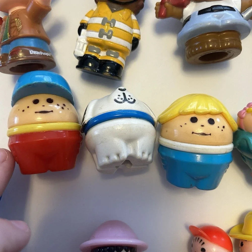 Fisher Price Little People Lot Of 36 Mixed Pieces Swing Animals Farmers Cars Vtg